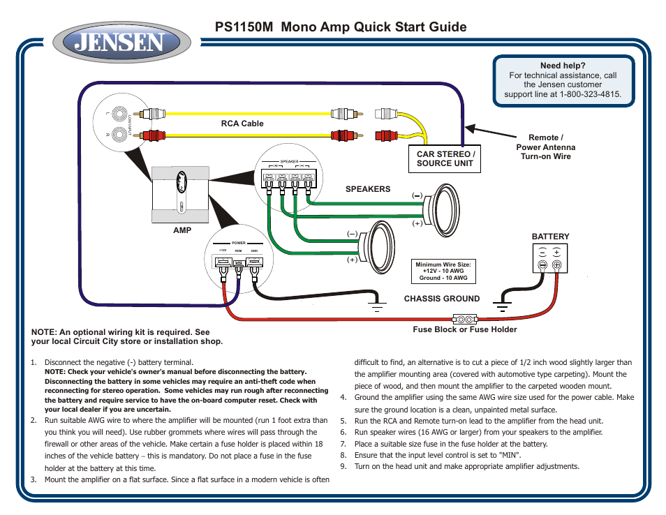 Manfrotto Mono Amp PS1150M User Manual | 1 page