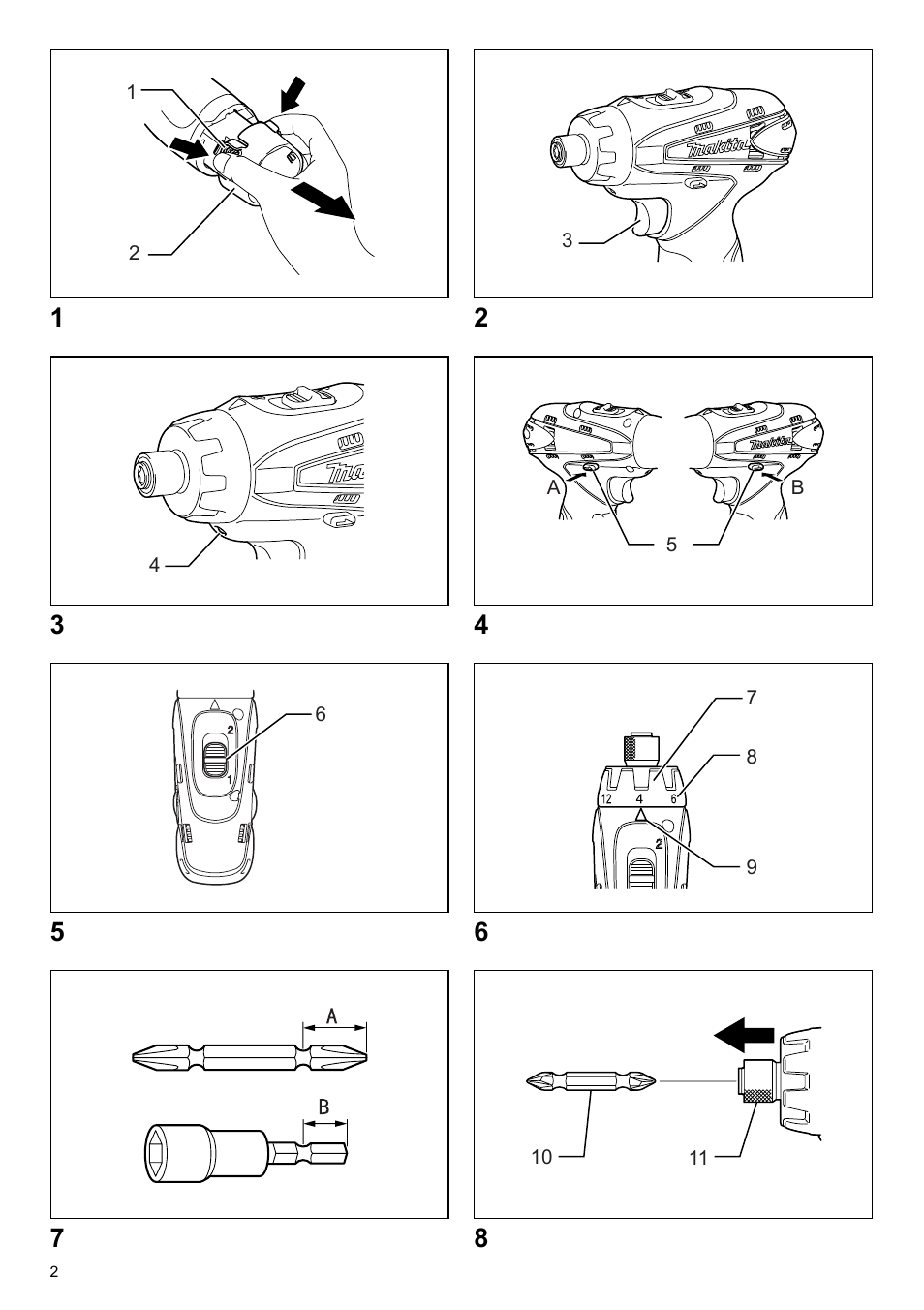 Makita GB Cordless Drill DF030D User Manual | Page 2 / 48