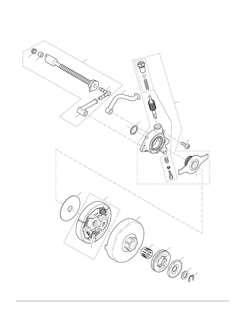 5) oil pump, clutch | Makita DCS6401-20 User Manual | Page 6 / 11