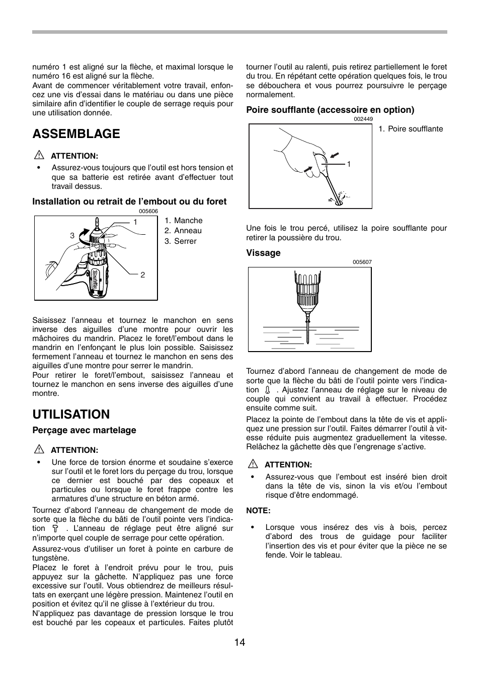Assemblage, Utilisation | Makita 8270D User Manual | Page 14 / 28