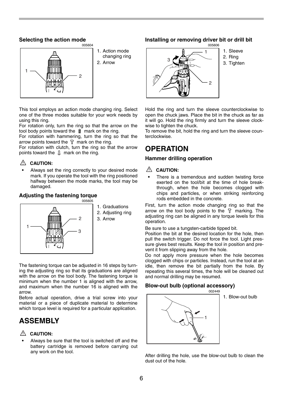 Assembly, Operation | Makita 8270D User Manual | Page 6 / 28