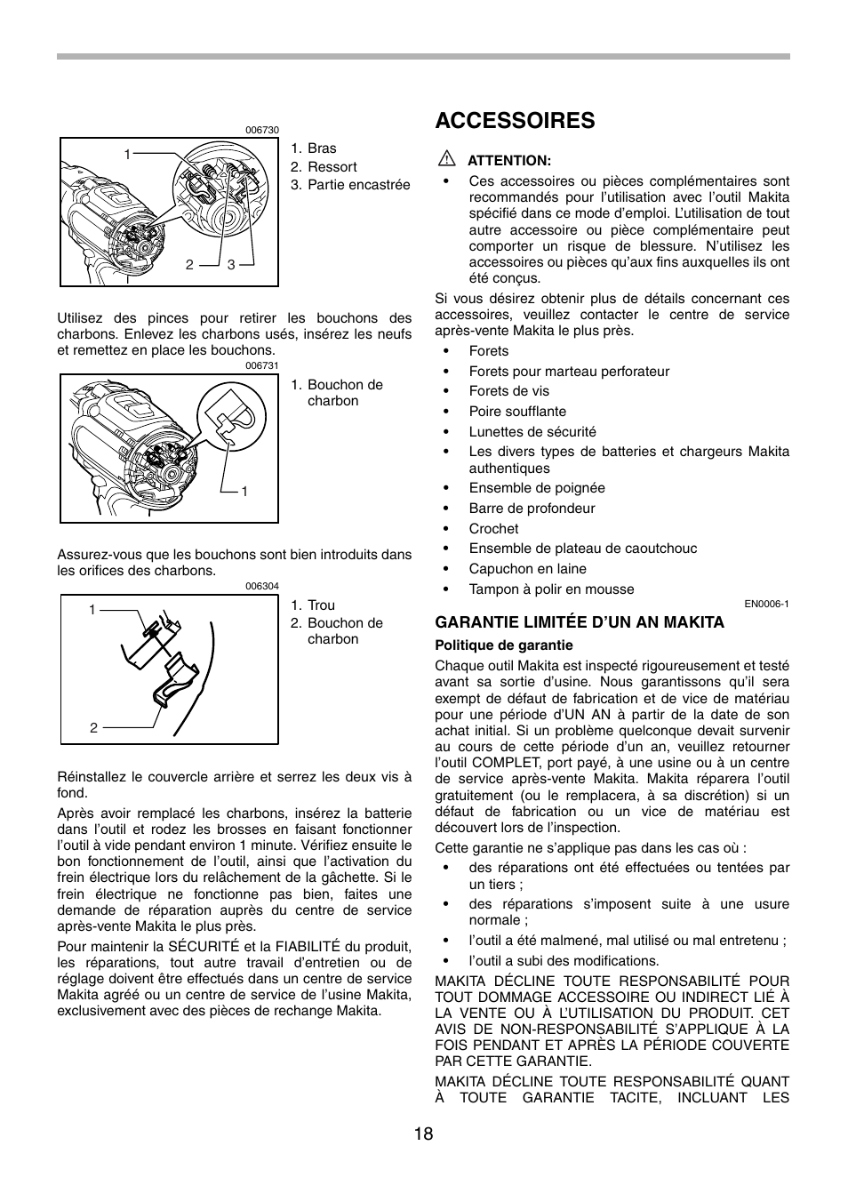 Accessoires | Makita BHP451 User Manual | Page 18 / 32