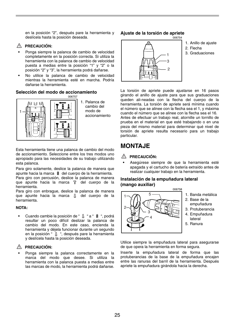 Montaje | Makita BHP451 User Manual | Page 25 / 32