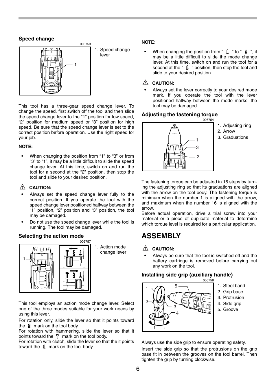 Assembly | Makita BHP451 User Manual | Page 6 / 32