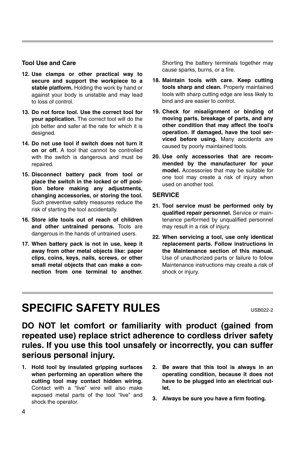 Specific safety rules | Makita 217D User Manual | Page 4 / 20