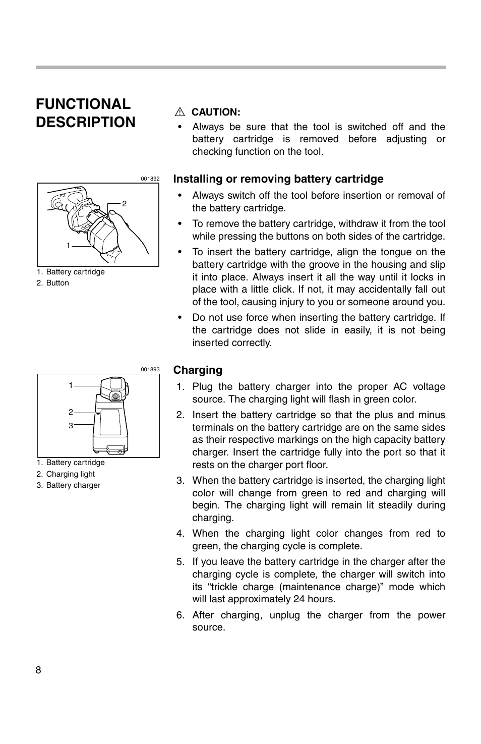 Functional description | Makita 217D User Manual | Page 8 / 20