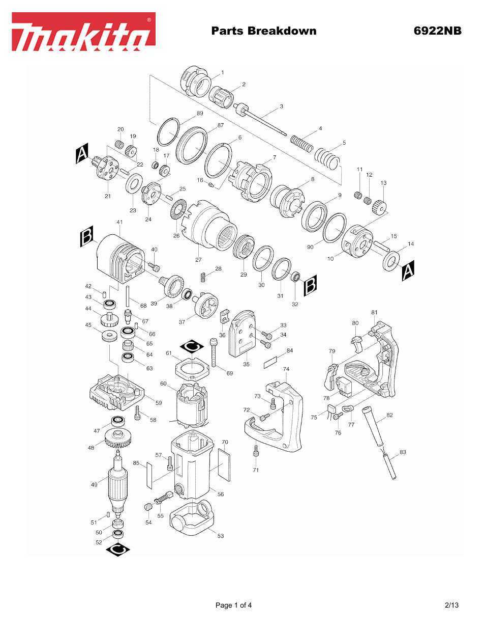 Makita 6922N User Manual | 4 pages