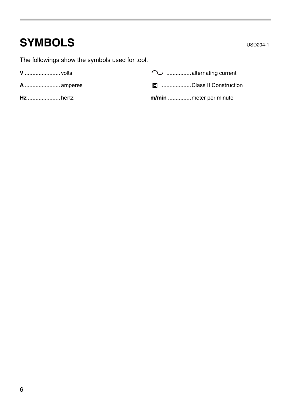 Symbols | Makita 9903 User Manual | Page 6 / 16