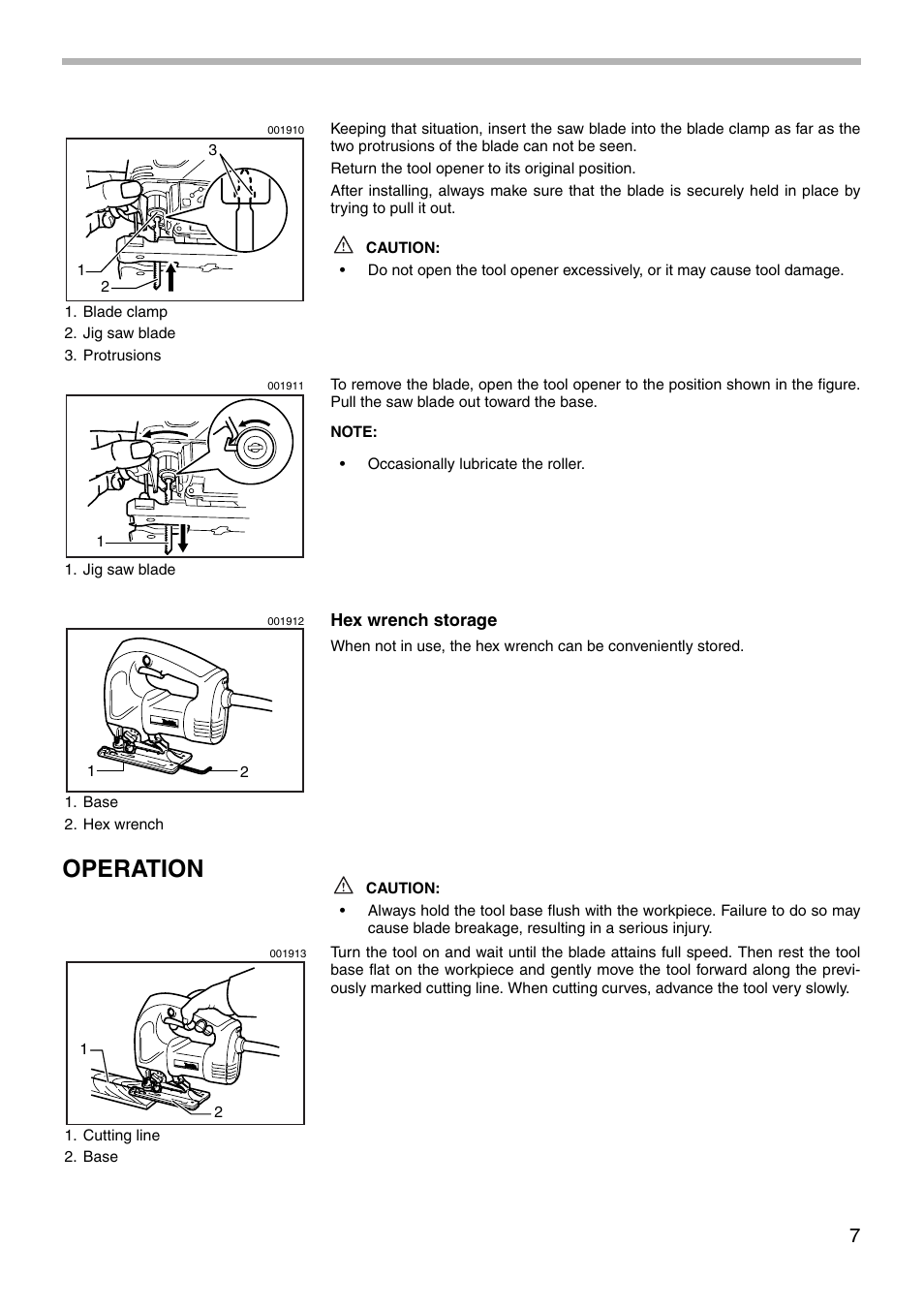 Operation | Makita 4340CT User Manual | Page 7 / 16