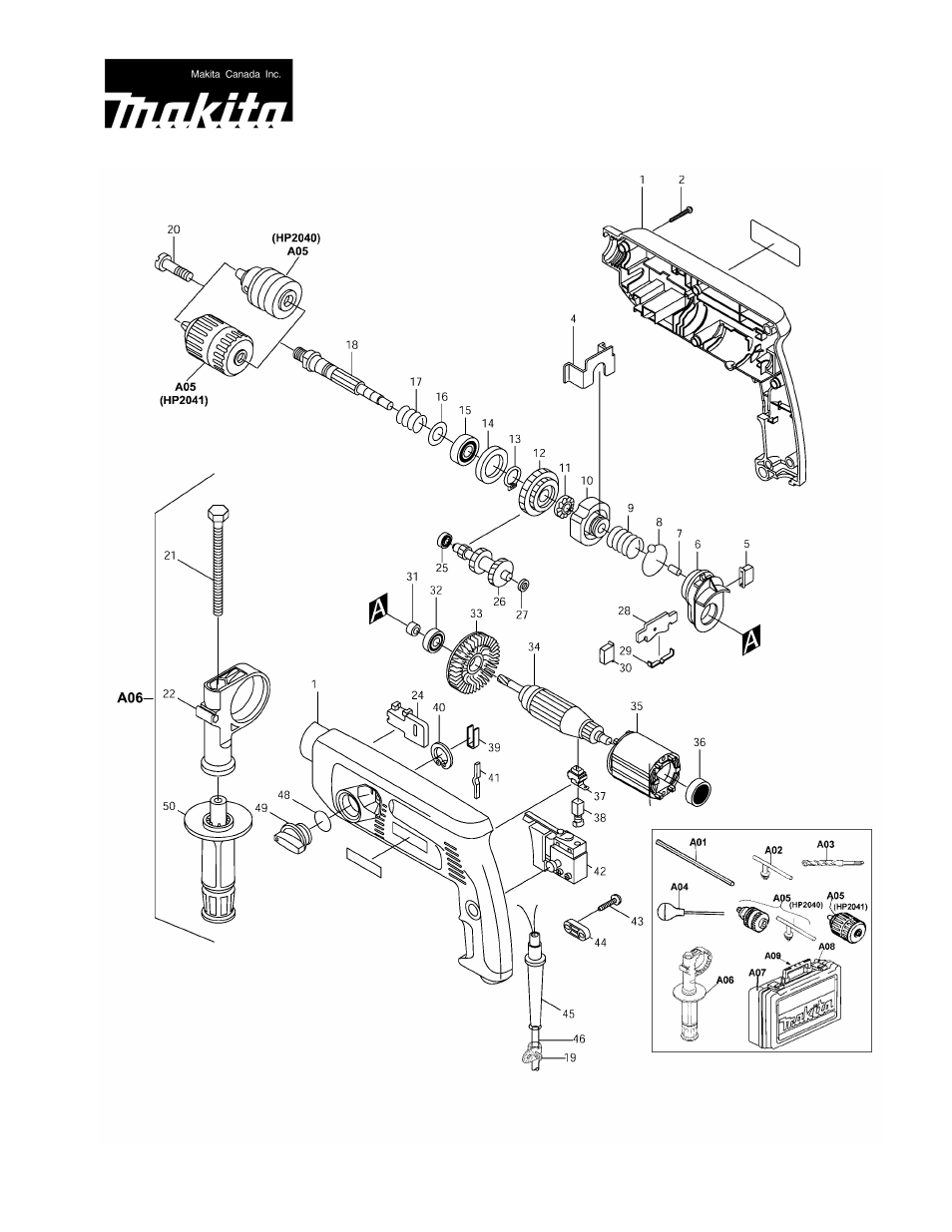 Makita HP2041 User Manual | 2 pages