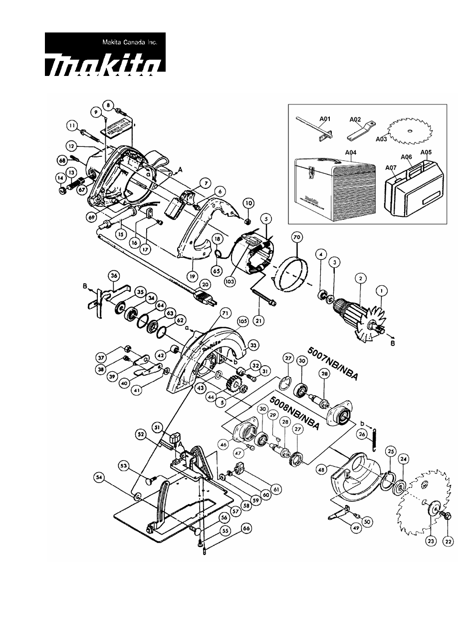 Makita 5007NBA(MCP) User Manual | 8 pages