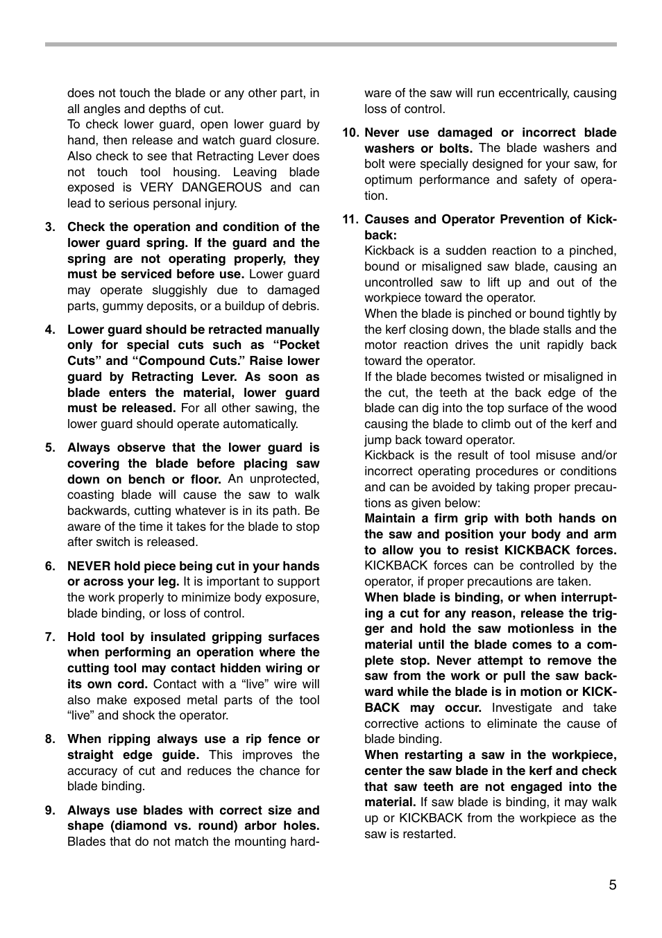 Makita CIRCULAR SAW 5005BA User Manual | Page 5 / 16