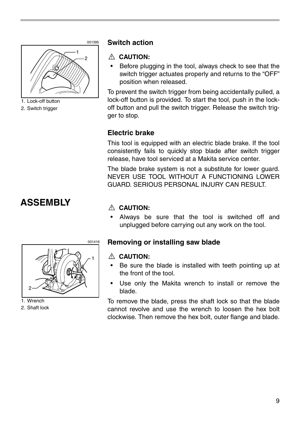 Assembly | Makita CIRCULAR SAW 5005BA User Manual | Page 9 / 16