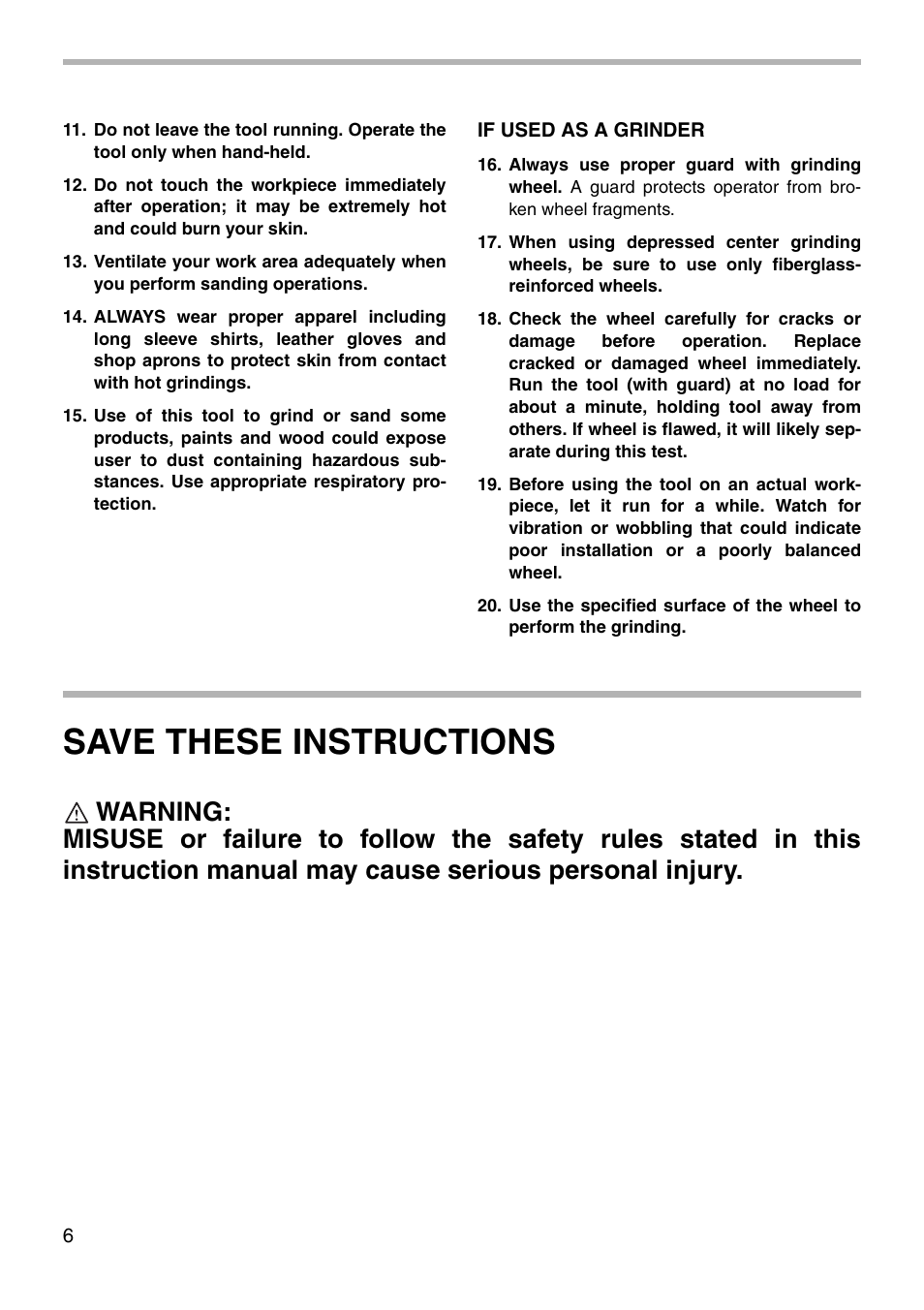 Save these instructions | Makita Sander User Manual | Page 6 / 20