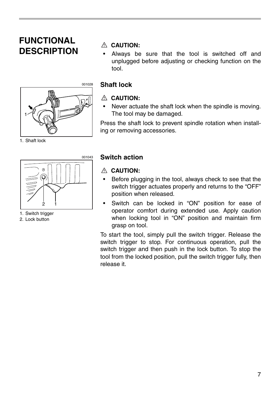 Functional description | Makita Sander User Manual | Page 7 / 20