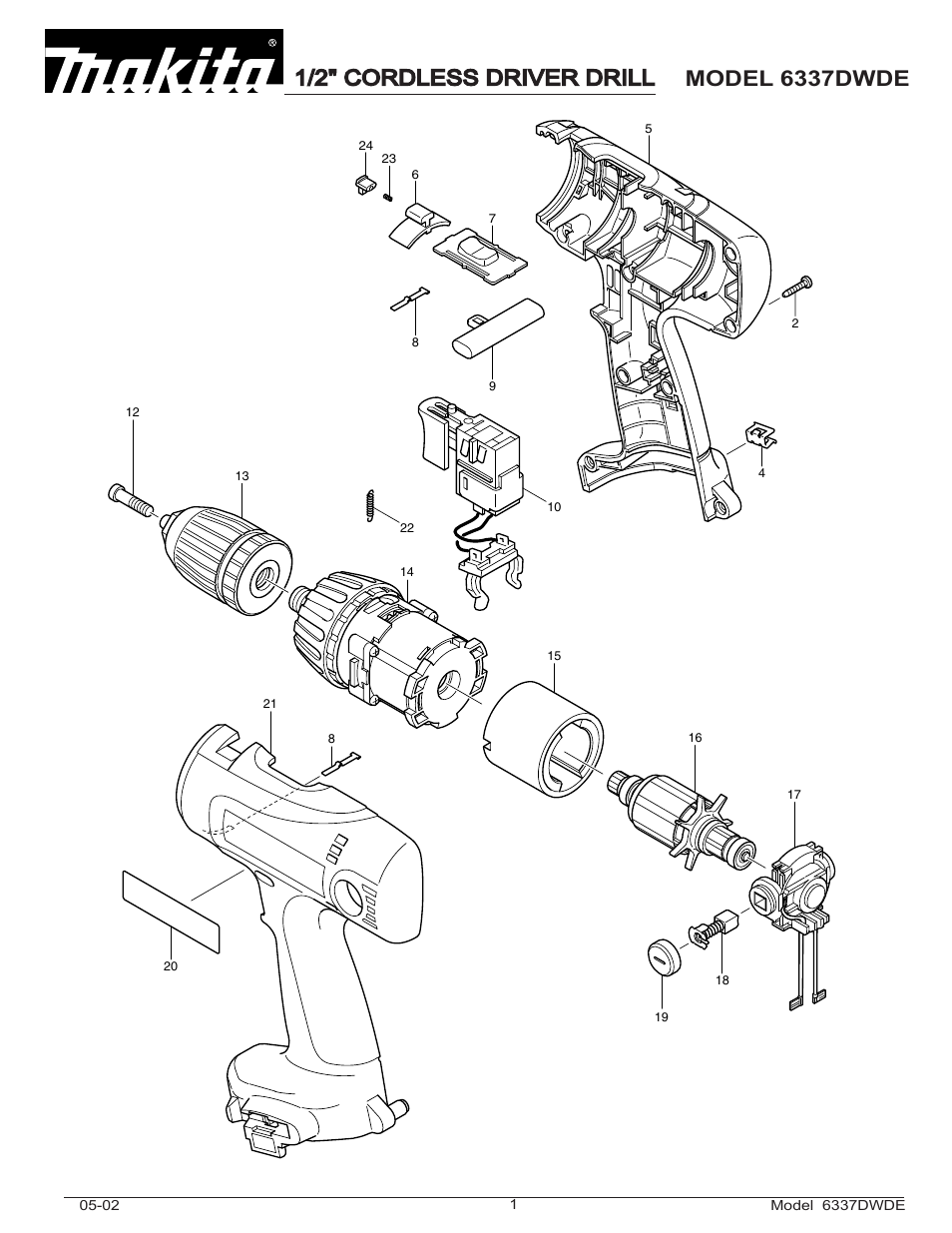 Makita 6337DWDLE User Manual | 2 pages