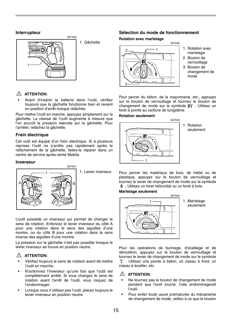 Makita BHR240 User Manual | Page 15 / 32