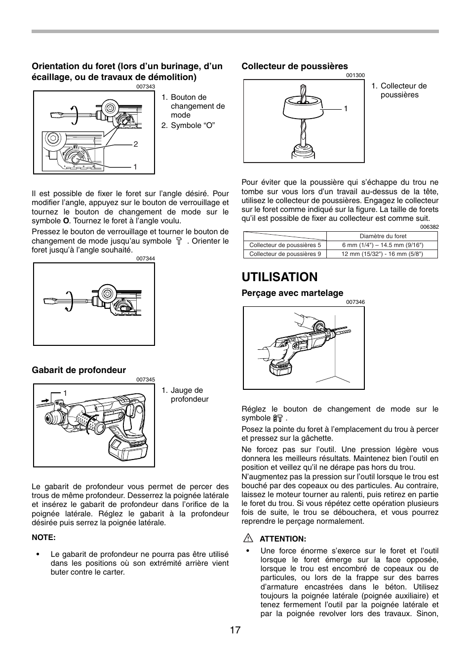 Utilisation | Makita BHR240 User Manual | Page 17 / 32