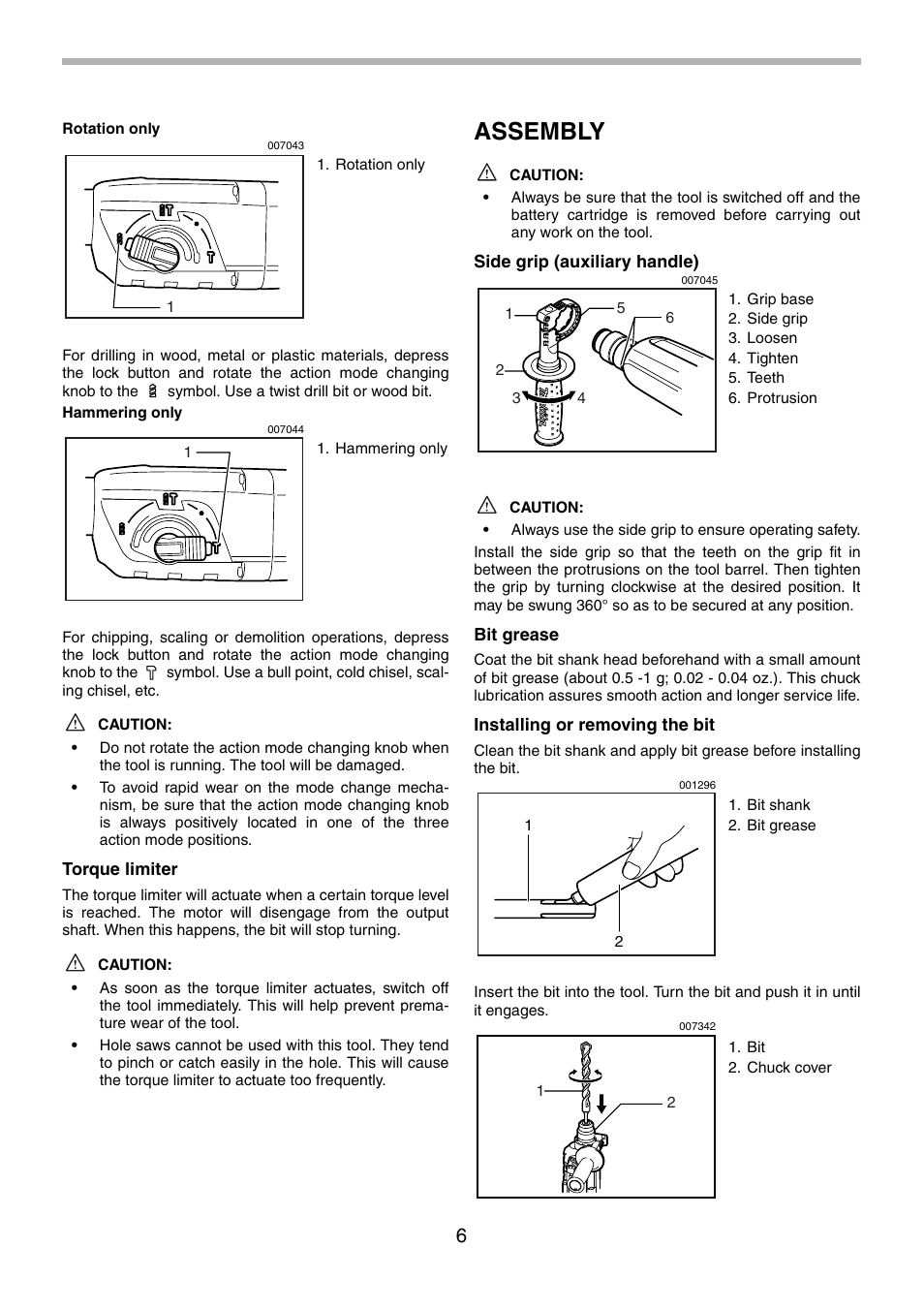 Assembly | Makita BHR240 User Manual | Page 6 / 32