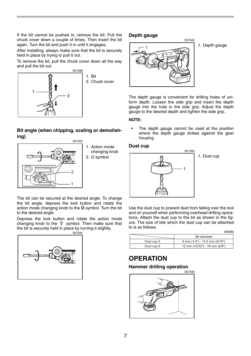 Operation | Makita BHR240 User Manual | Page 7 / 32