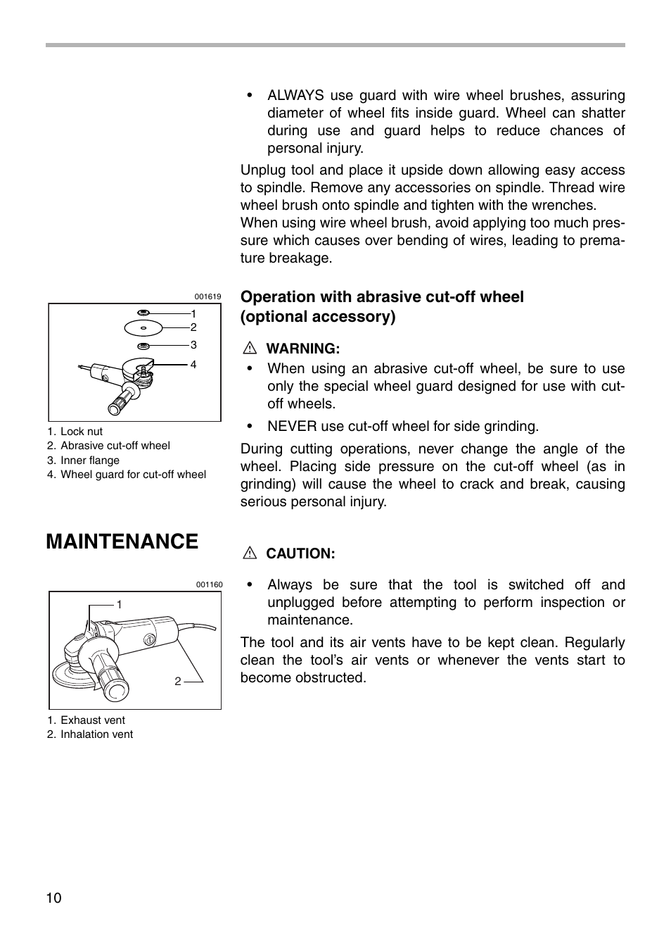 Maintenance | Makita Angle Grinder User Manual | Page 10 / 16