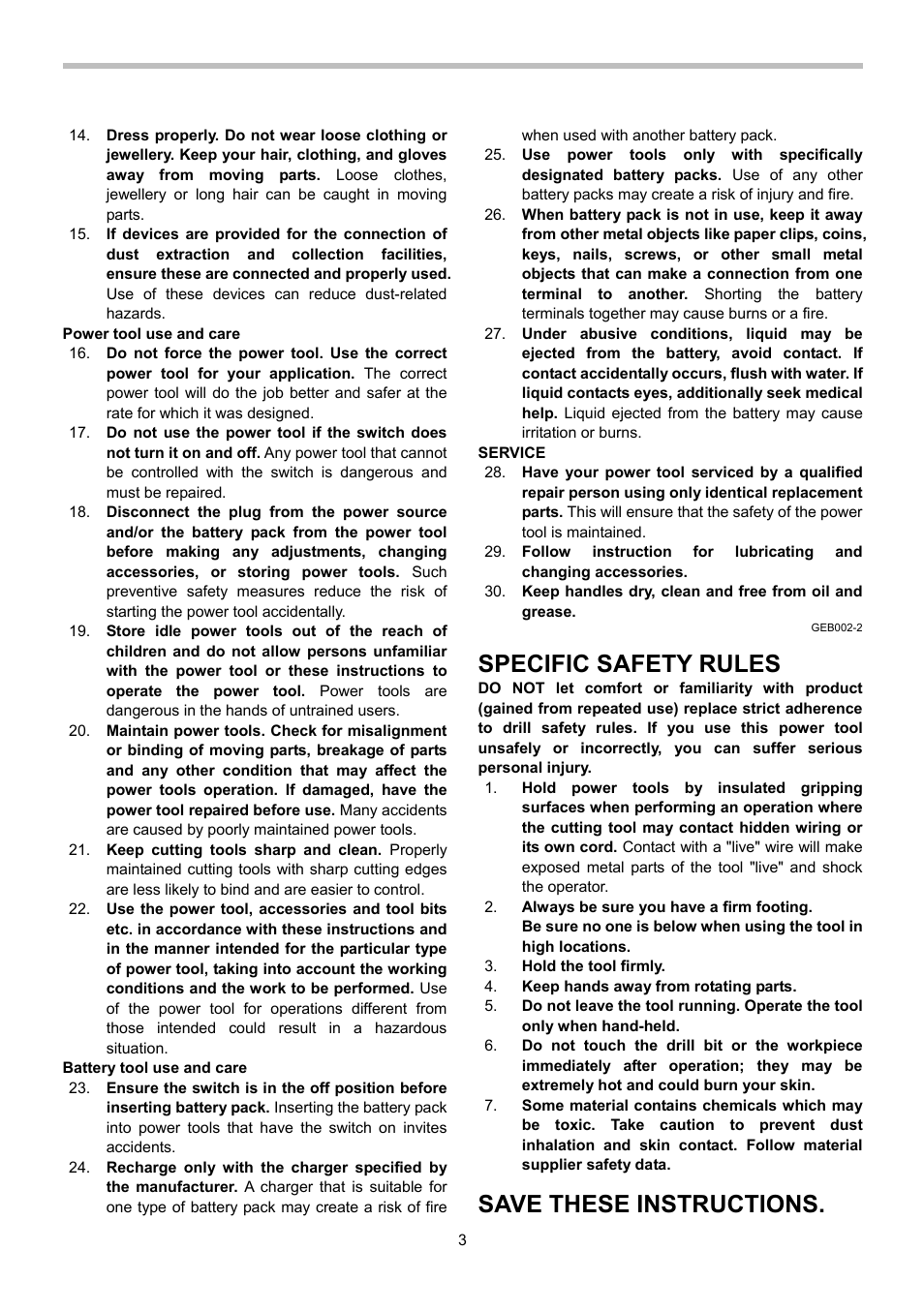 Specific safety rules, Save these instructions | Makita 6281D User Manual | Page 3 / 24