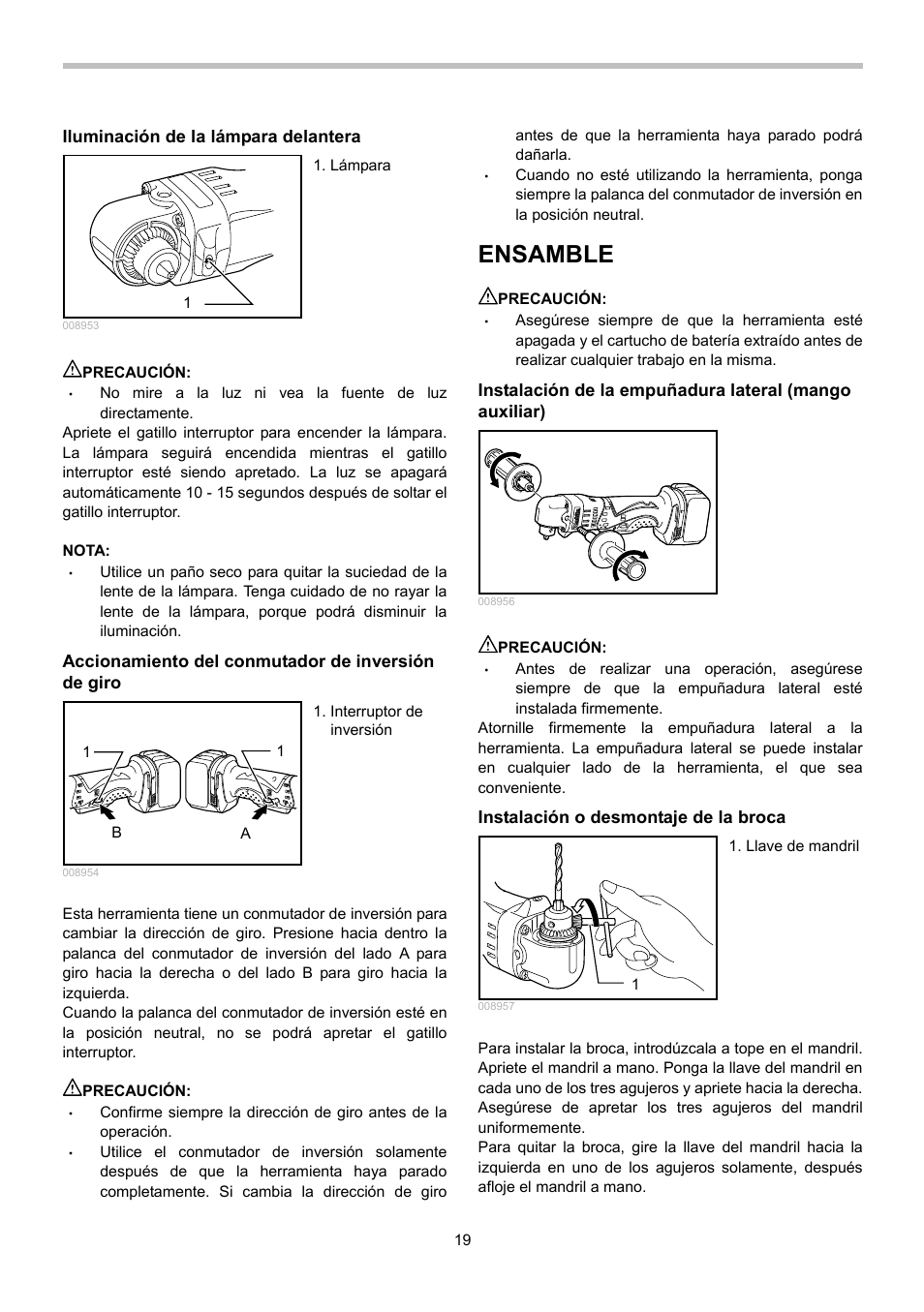 Ensamble | Makita BDA340 User Manual | Page 19 / 24
