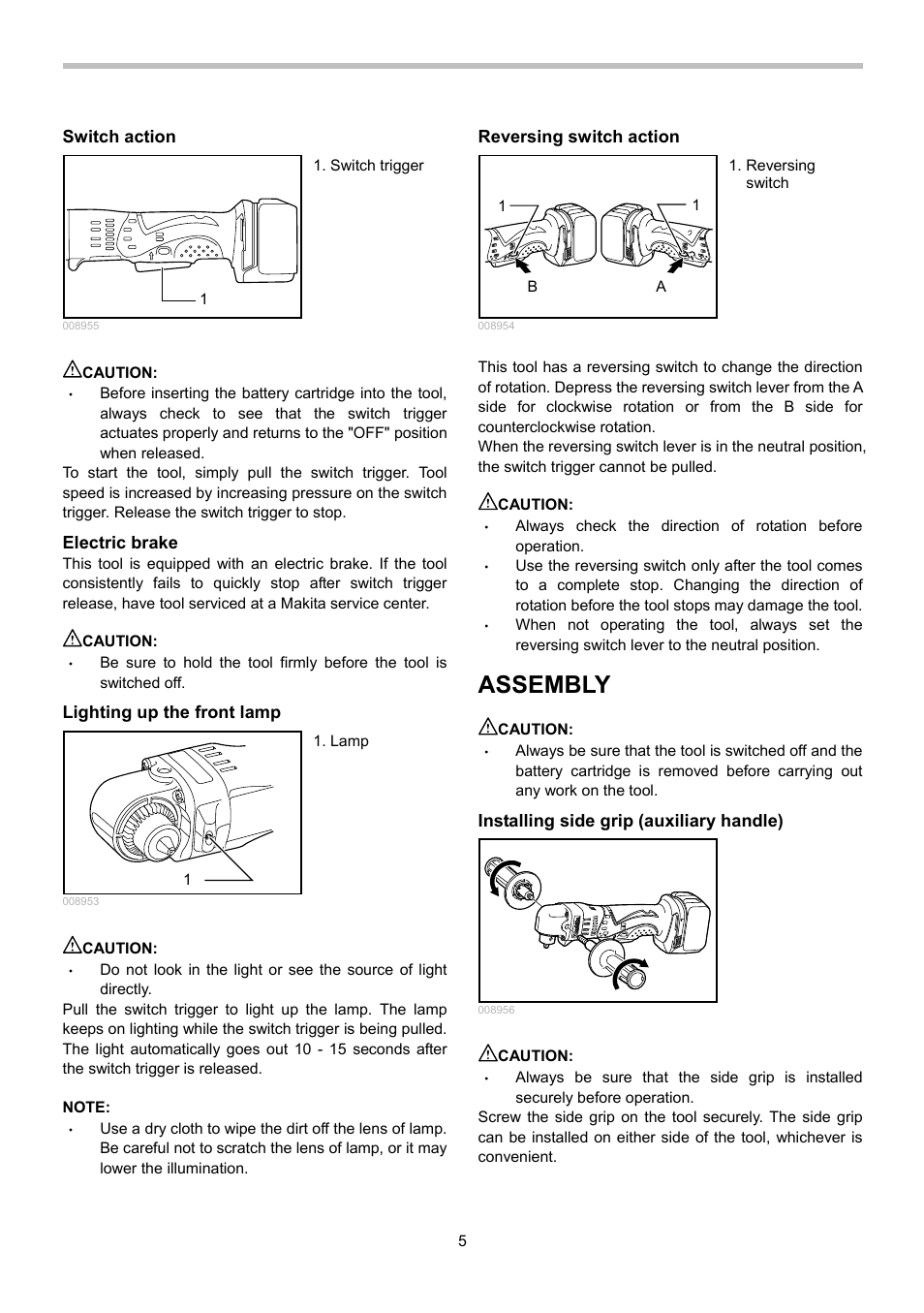 Assembly | Makita BDA340 User Manual | Page 5 / 24