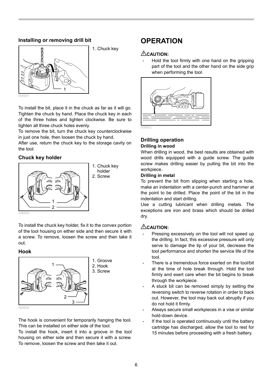 Operation | Makita BDA340 User Manual | Page 6 / 24
