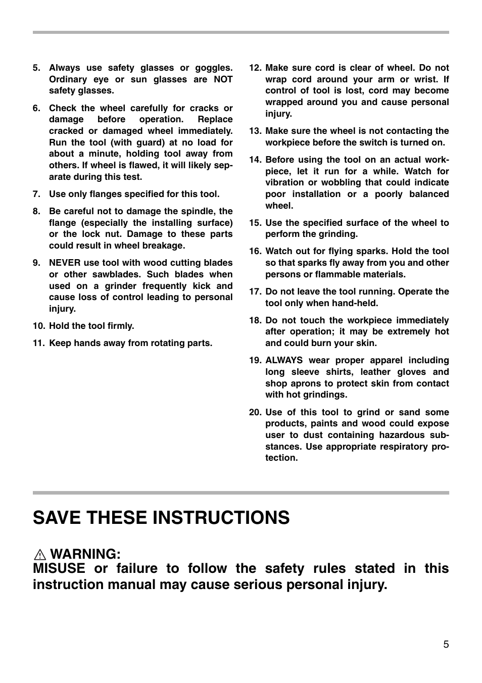 Save these instructions | Makita N9501B User Manual | Page 5 / 16
