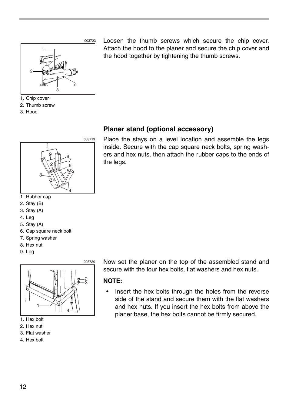 Planer stand (optional accessory) | Makita 2012NB User Manual | Page 12 / 20