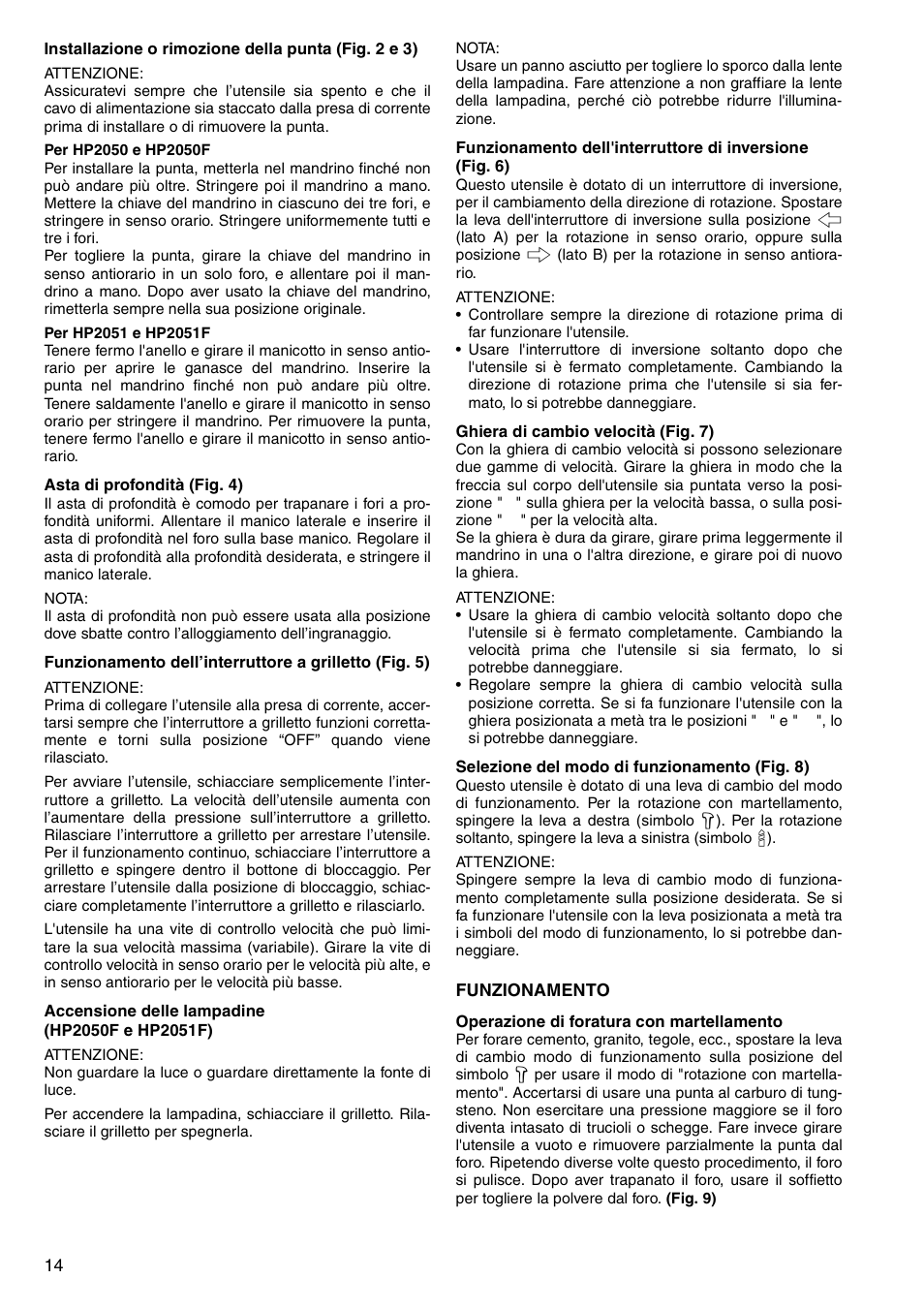 Makita HP2050 User Manual | Page 14 / 48