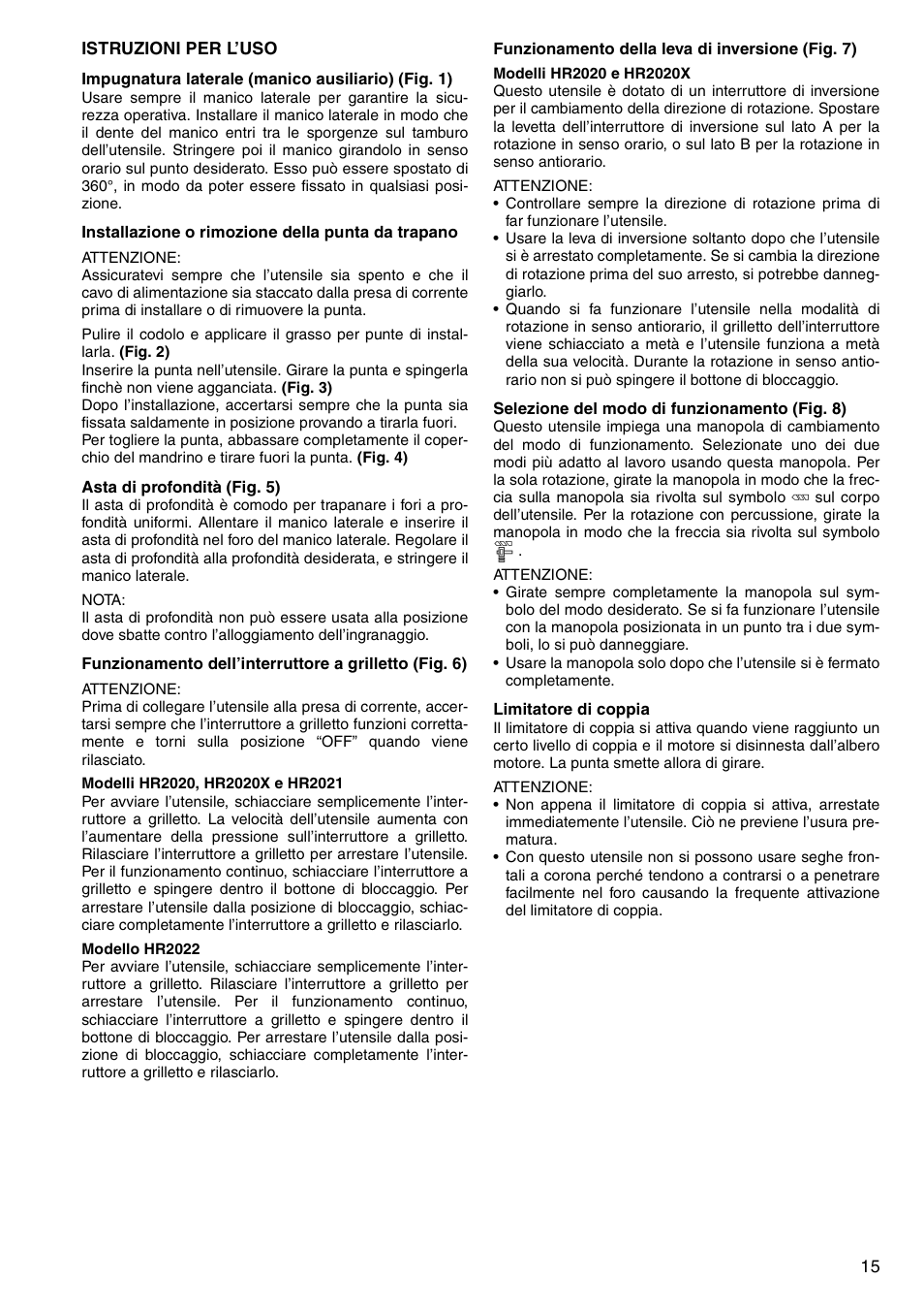 Makita HR2020 User Manual | Page 15 / 52