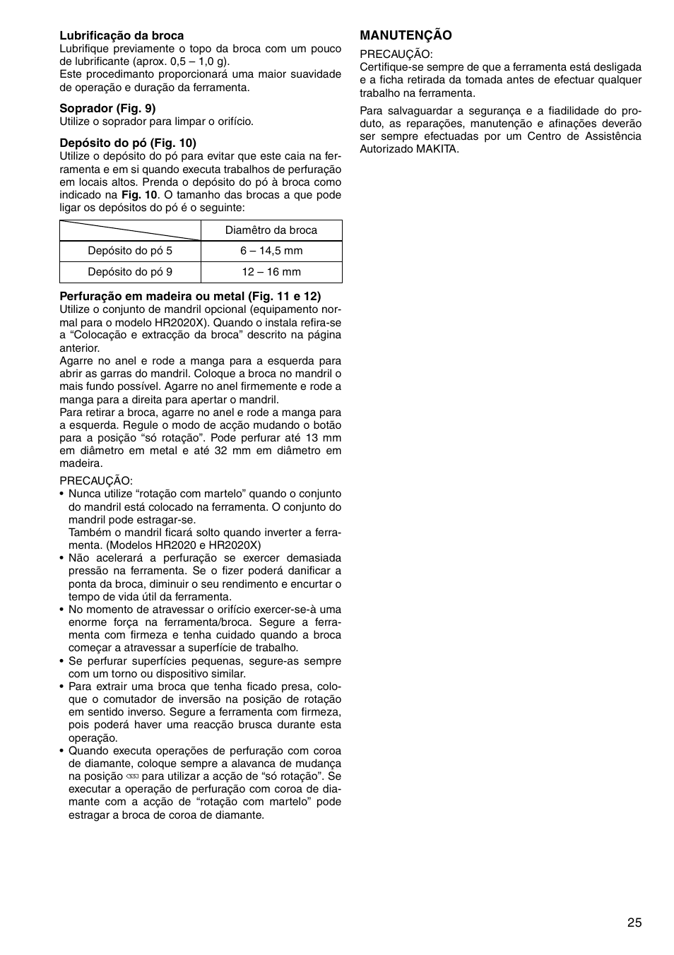 Makita HR2020 User Manual | Page 25 / 52