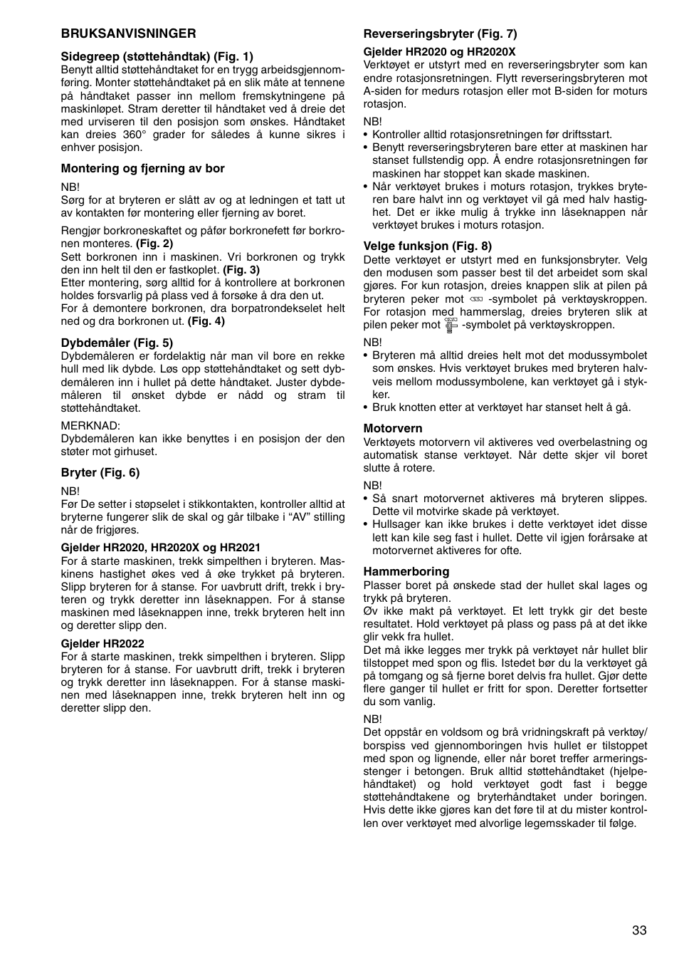 Makita HR2020 User Manual | Page 33 / 52