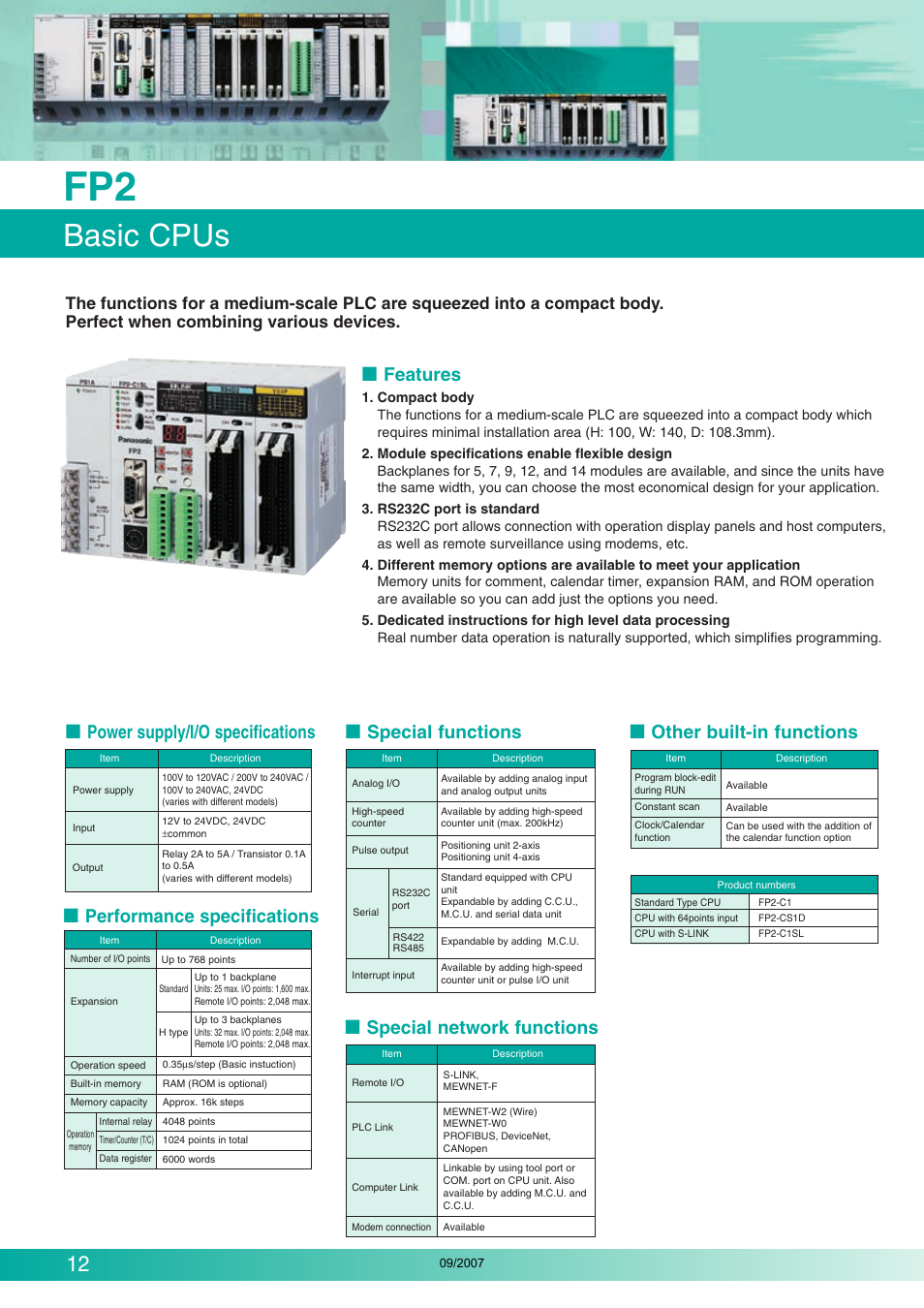 Basic cpus, Features | Makita FP2 Series User Manual | Page 12 / 28