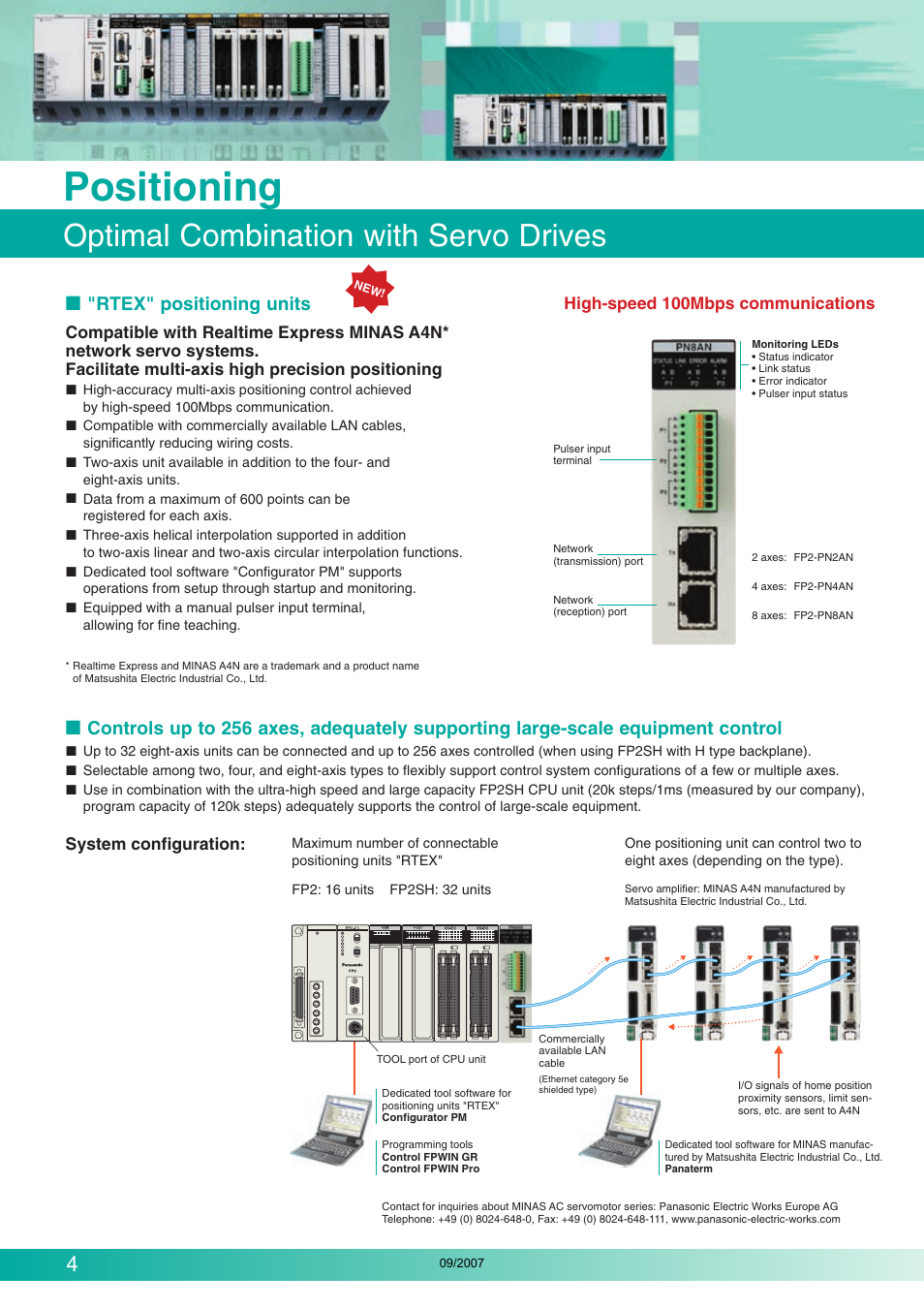 Positioning, Optimal combination with servo drives, Rtex" positioning units | Makita FP2 Series User Manual | Page 4 / 28