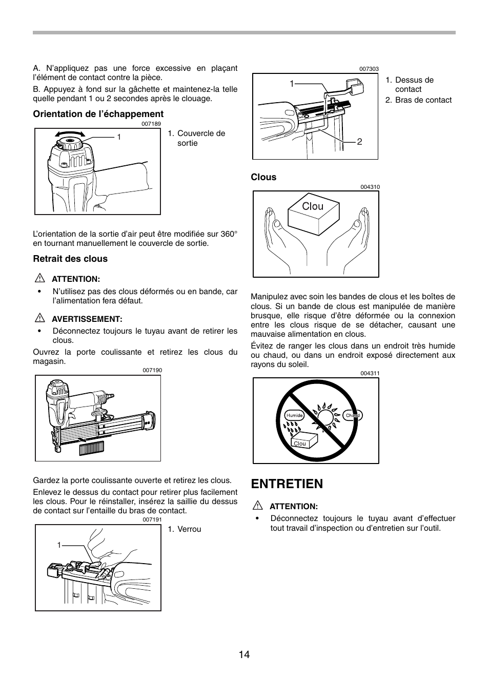 Entretien | Makita AF505 User Manual | Page 14 / 28