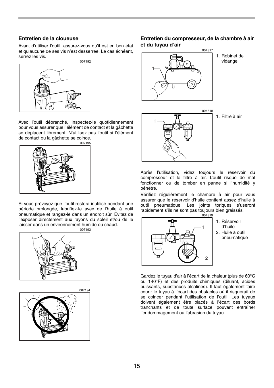 Entretien de la cloueuse | Makita AF505 User Manual | Page 15 / 28