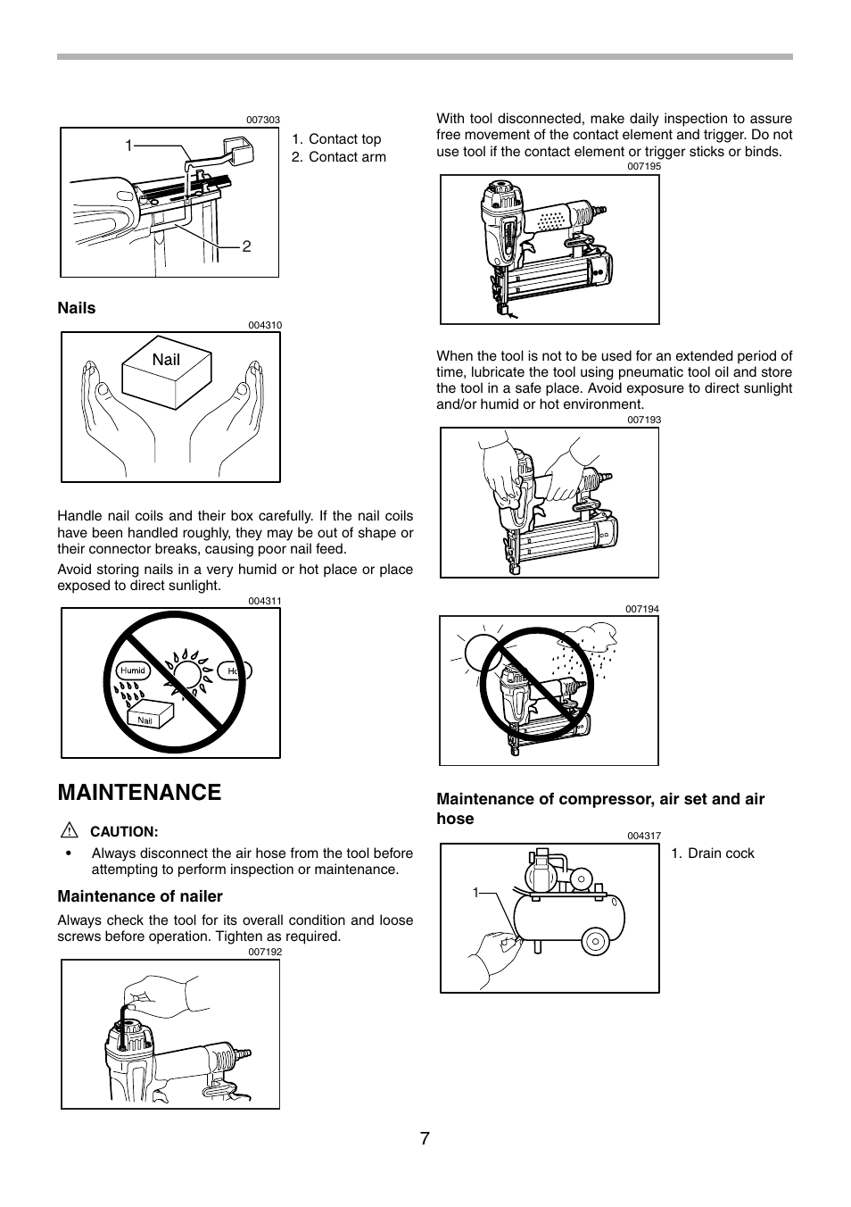 Maintenance | Makita AF505 User Manual | Page 7 / 28