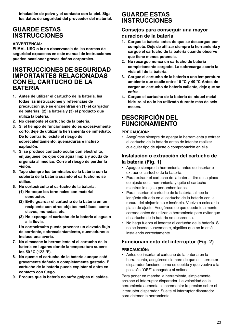 Guarde estas instrucciones, Descripción del funcionamiento | Makita 6095d User Manual | Page 23 / 52