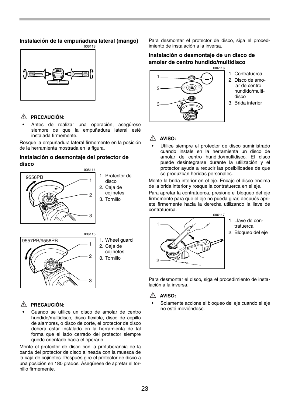 Makita 9556PB User Manual | Page 23 / 28