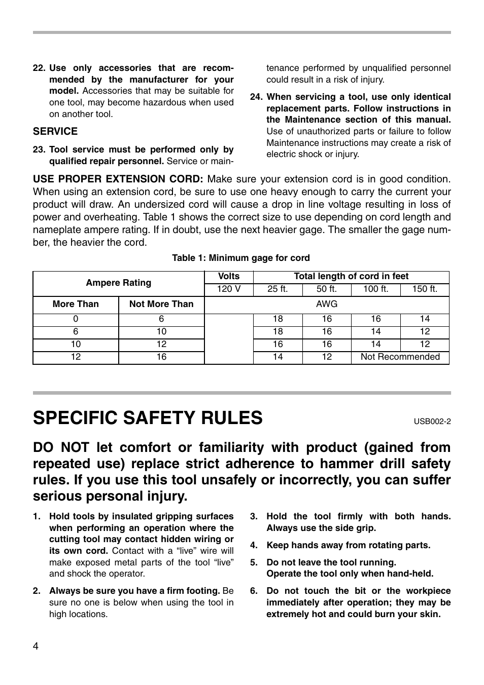 Specific safety rules | Makita NHP1030 User Manual | Page 4 / 16