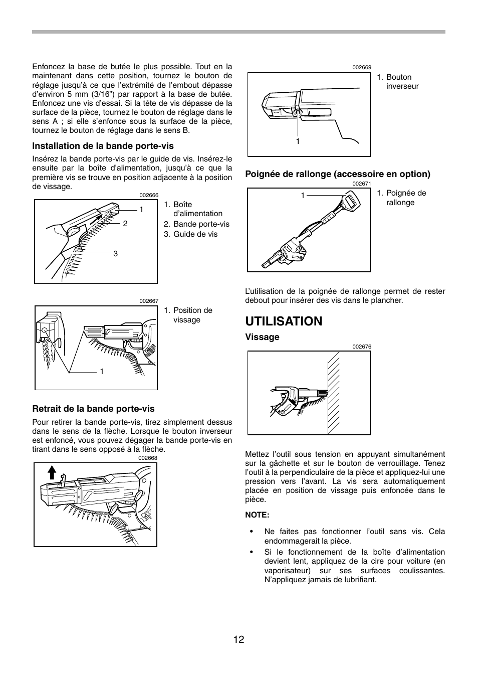 Utilisation | Makita 6834 User Manual | Page 12 / 24