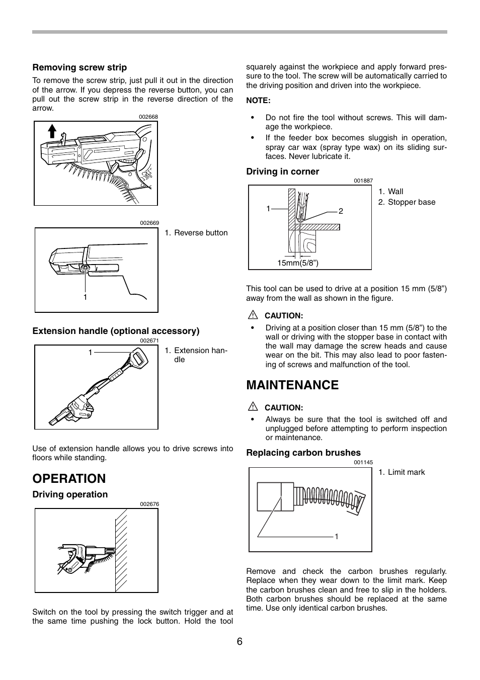 Operation, Maintenance | Makita 6834 User Manual | Page 6 / 24