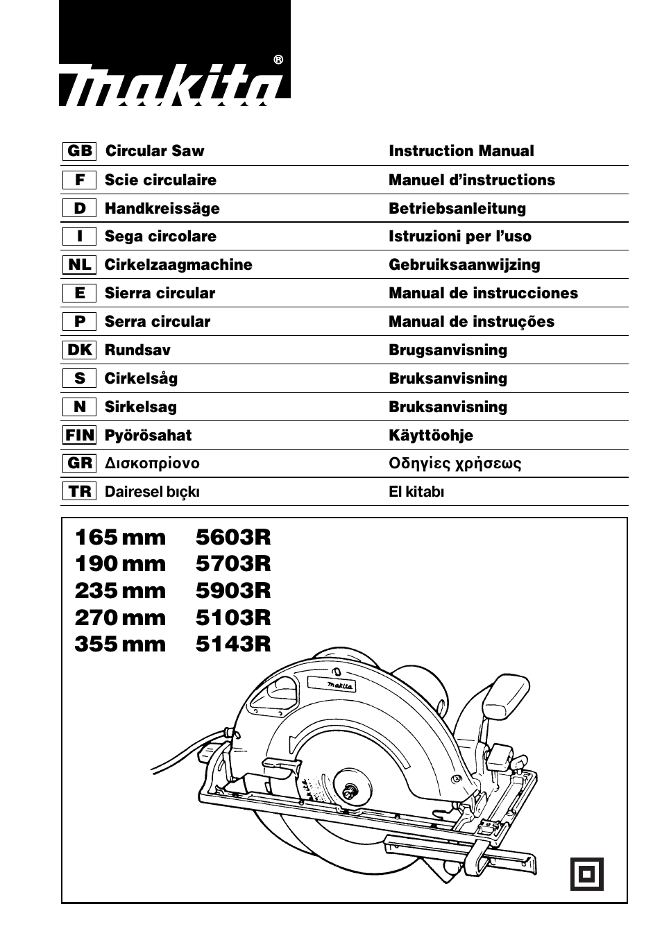 Makita 5603R User Manual | 27 pages