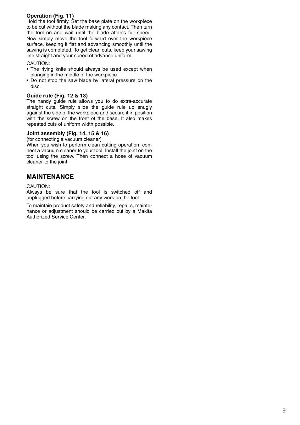 Maintenance | Makita 5603R User Manual | Page 9 / 27