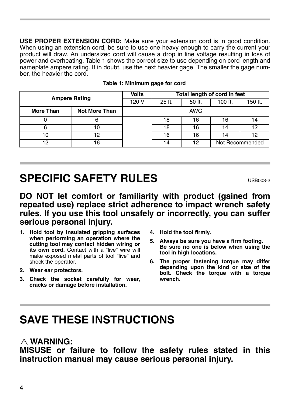 Specific safety rules, Save these instructions | Makita 6905H User Manual | Page 4 / 12