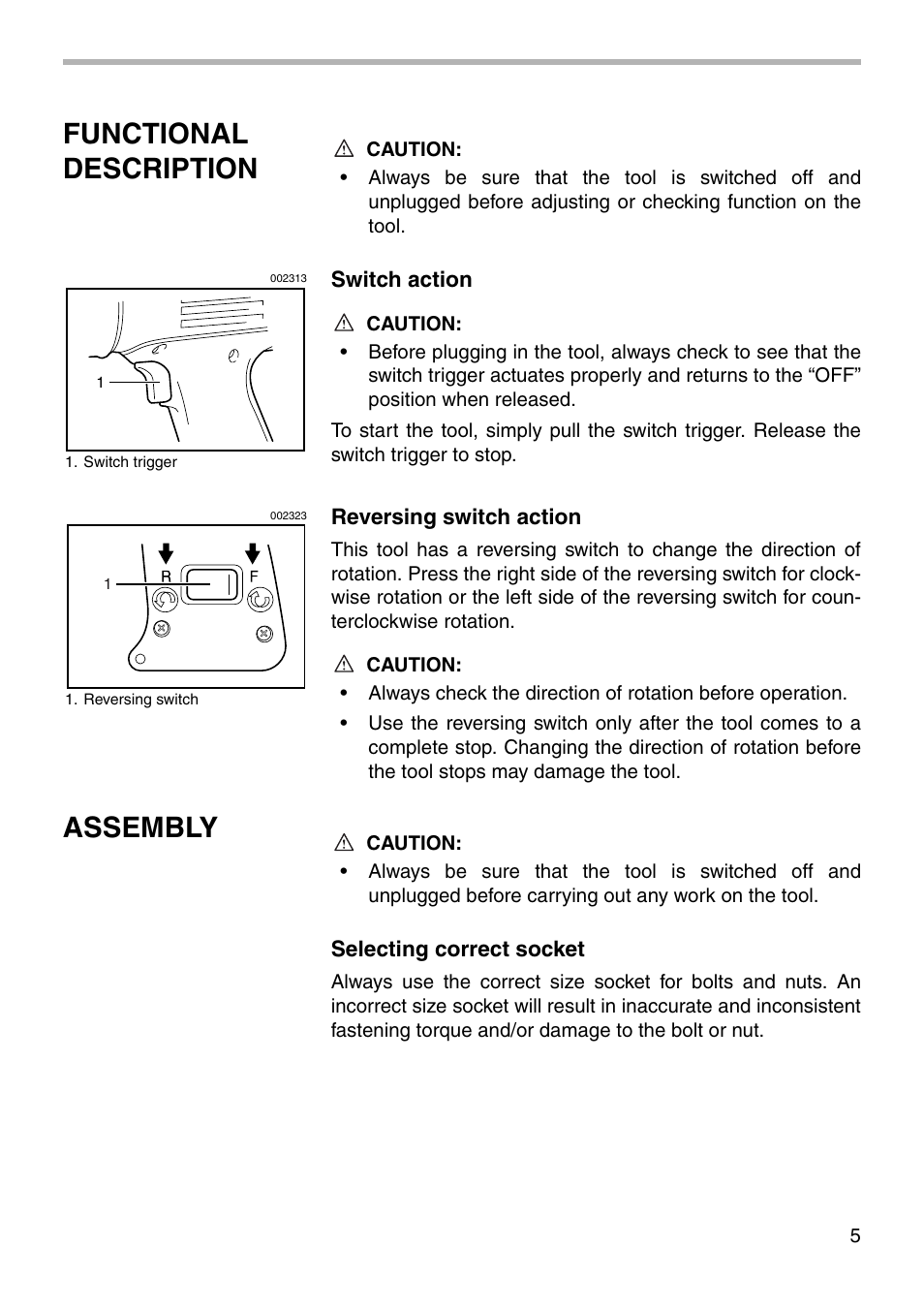 Functional description, Assembly | Makita 6905H User Manual | Page 5 / 12