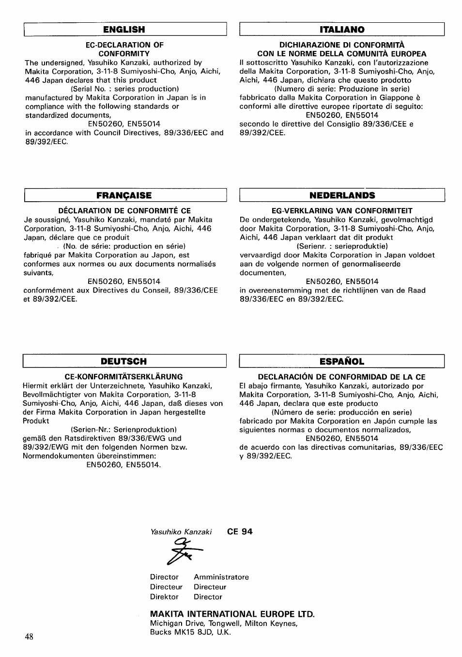 Makita 6702DW User Manual | Page 48 / 56